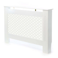 Toboli Copritermosifoni in legno bianco 112 x 19 x 82 cm, copri termosifone in MDF, pannello in legno per radiatori, elegante mobile copritermosifone