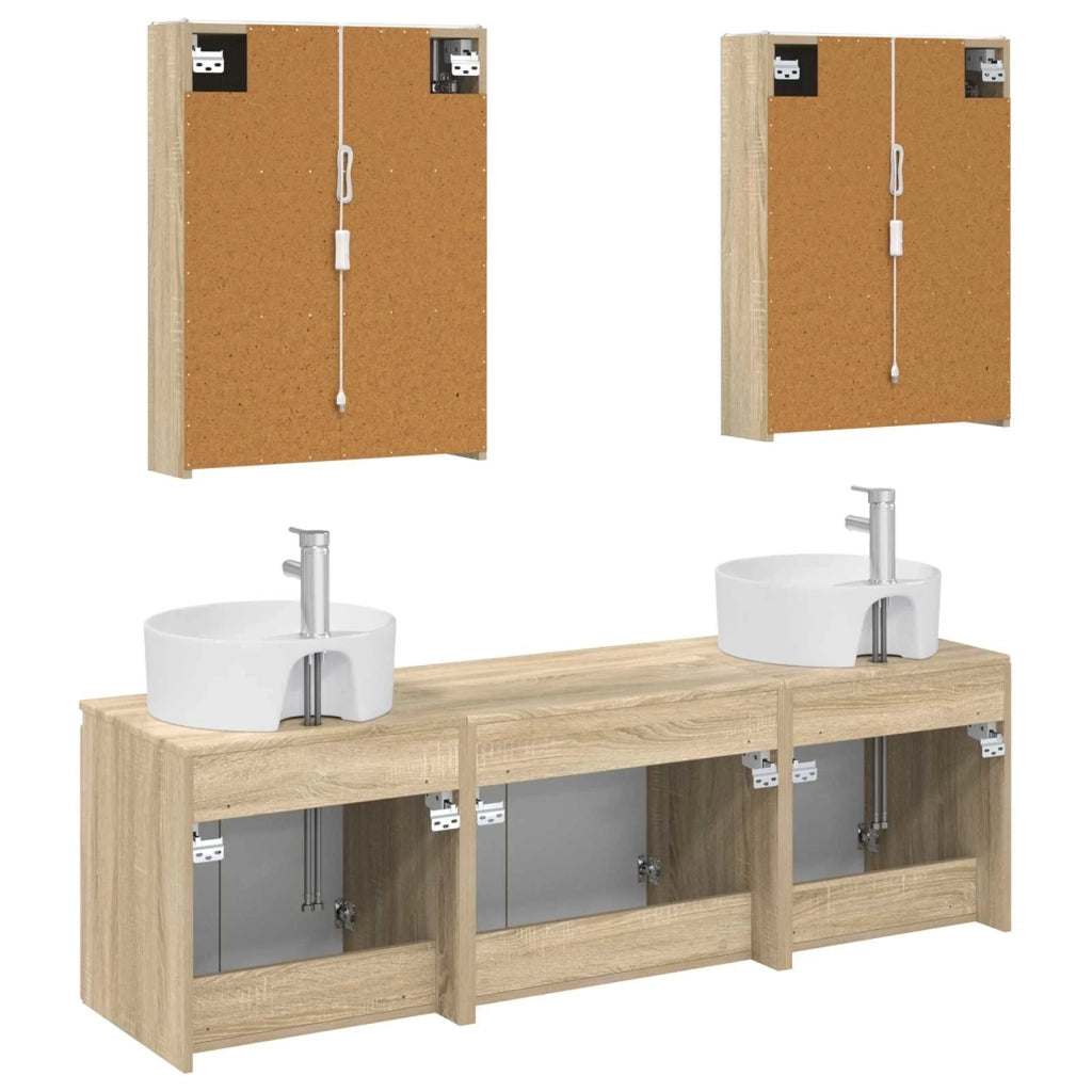 Set di Armadi da Bagno 5 pcs Rovere Sonoma Legno ingegnerizzato 3406449
