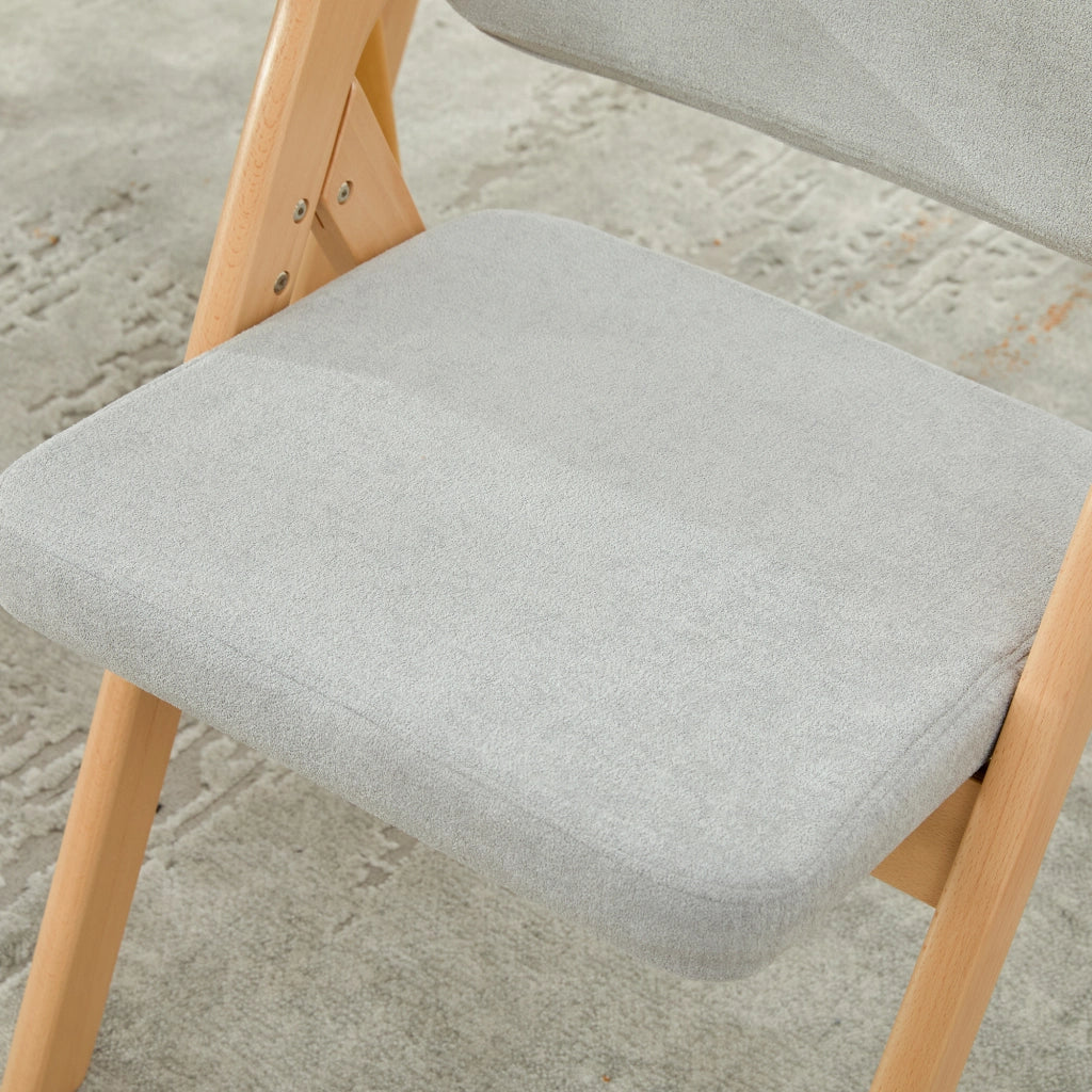 SEDIA Pieghevole imbottita in legno di faggio grigio Set da 4 pezzi