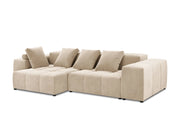 Cosmopolitan Design - Divano angolare modulare reversibile "Rome" 4 posti in velluto beige 