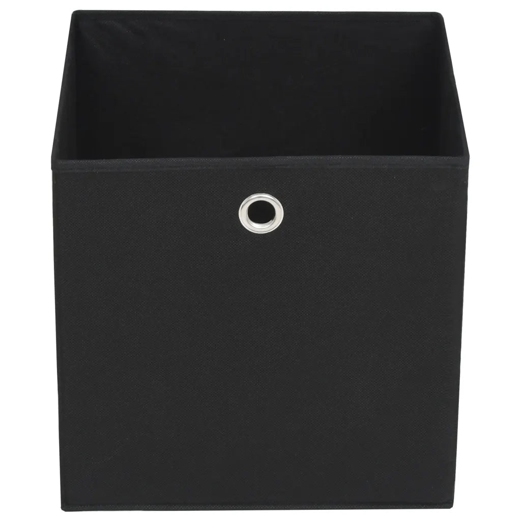 Contenitori 4 pz in Tessuto non Tessuto 28x28x28 cm Nero 325187