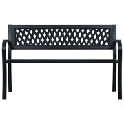 Panchina da Giardino 125 cm Nera in Acciaio 47943
