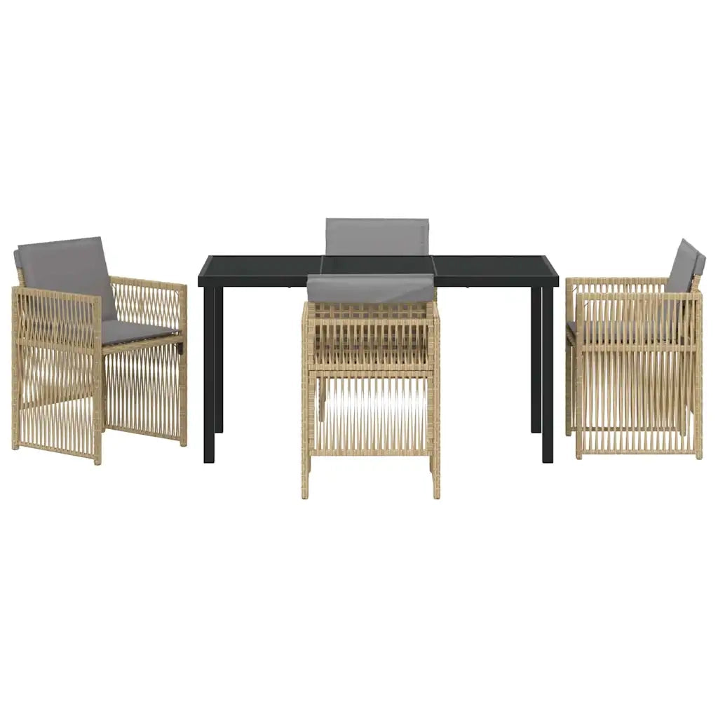 Set da Pranzo per Giardino 5 pz | Set Salotto da Giardino Beige