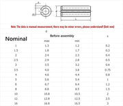 Penni rigidi M10 x 20 mm - Viti elastiche - Elementi di fissaggio - Pennelli a molla/Rolli a molla - 10 pezzi - Acciaio manganese