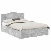 Letto matrimoniale | Letto per adulti | Struttura del letto con testiera Grigio cemento 160 x 200 cm