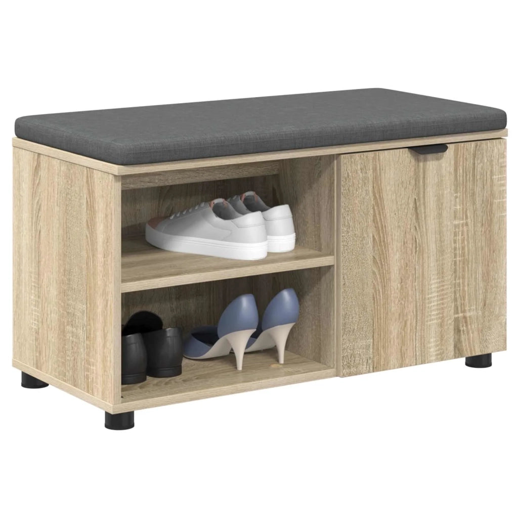 Panca per ingresso con cuscino Rovere Sonoma 80 x 38 x 46 cm 891506