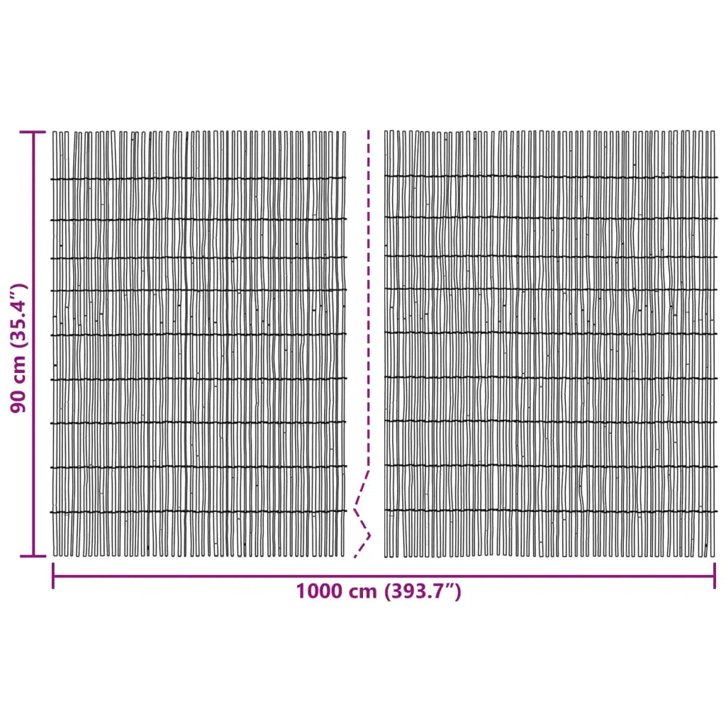 Recinzione per Giardino Carbonizzato 1000 x 90 cm Giunco 42031267