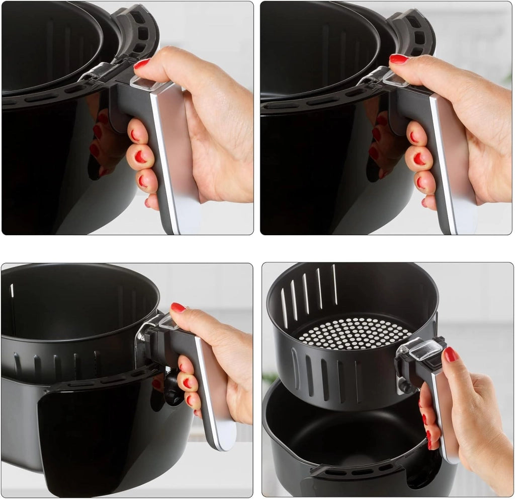 Friggitrice ad Aria Calda Airfryer 3,6 L Senza Olio 6 Programmi 1500 W Display Touch Nero