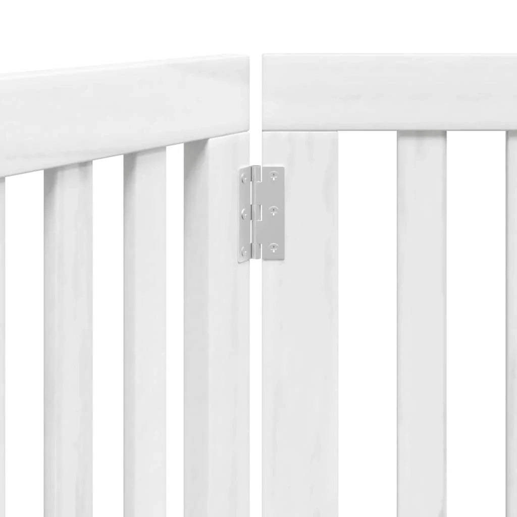 Cancelletto di sicurezza pieghevole per cani a 3 pannelli 150 cm legno di pioppo bianco 02_0023071