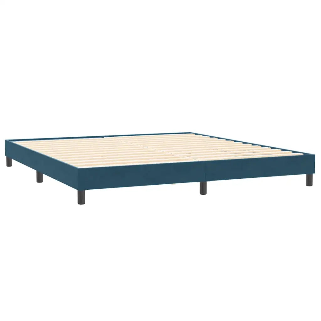 Letto a Molle senza Materasso Blu Scuro 200x210 cm in Velluto 3315847