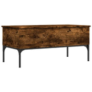 Tavolino da salotto | Tavolino da caff¨¨ | Tavolino da Soggiorno Rovere Fumo 100x50x45cm in Legno Multistrato e Metallo