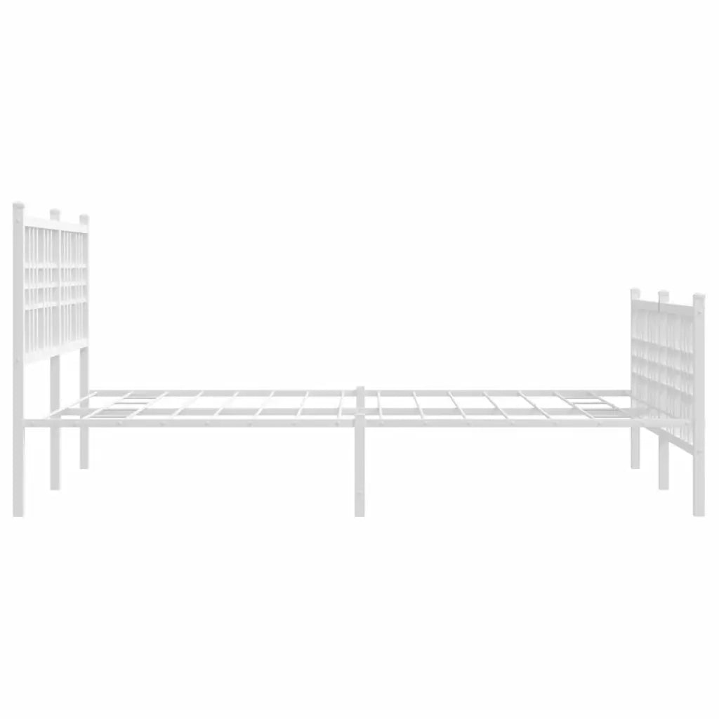 Giroletto con Testiera e Pediera Metallo Bianco 120x190 cm