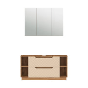 Vicco Set di mobili da bagno Rovere/cashmere con struttura in piastrelle 2 parti