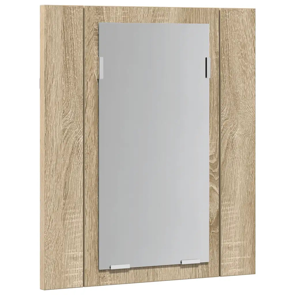 Armadietto a Specchio con Luci LED Rovere Sonoma in Acrilico 804951