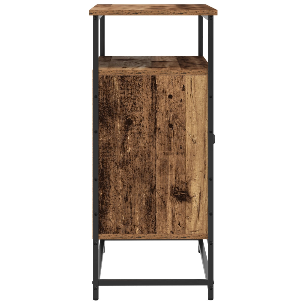 Credenza In Legno Invecchiato 69x35x80 cm Legno Ingegnerizzato e Acciaio