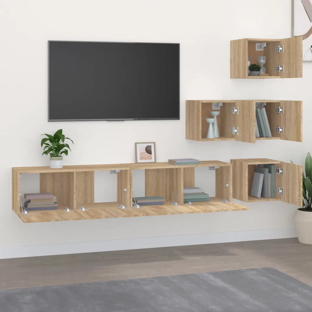 Mobile Porta TV a Parete Rovere Sonoma in Legno Multistrato cod mxl 11935