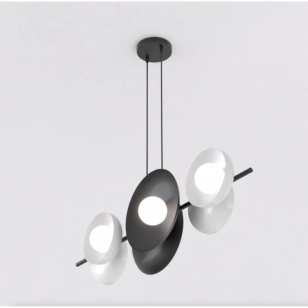 Lampada a sospensione Volum in acciaio nero e vetro