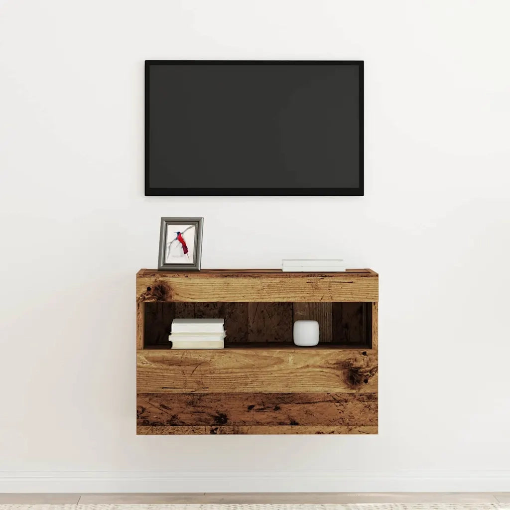 Mobile TV da parete con LED Legno vecchio 60 x 30 x 40 cm 862206