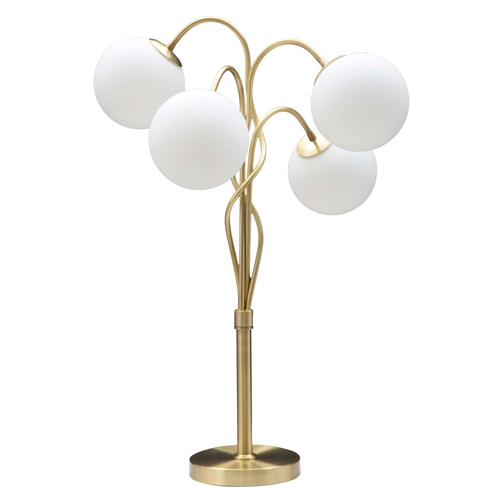 Antigu, Lampada da Terra Necessarie 4 Lampadine, Bianco