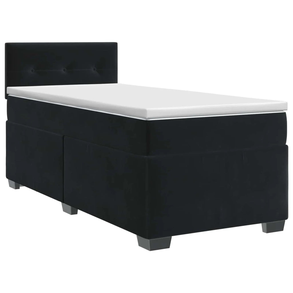 Letto box spring con materasso Nero 90 x 190 cm Velluto 3450622