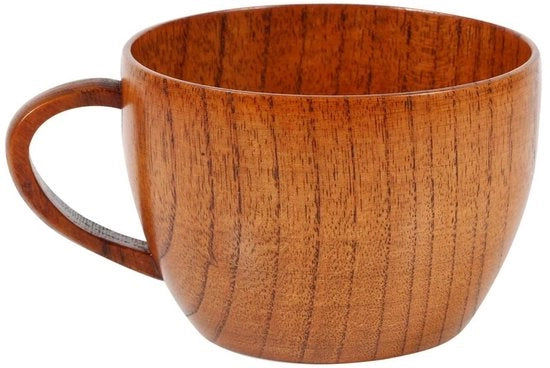 Bicchiere di legno naturale - 9 x 9 x 7 cm - Riciclabile - Salutare e elegante - Per succo e caffè - Tazza di legno