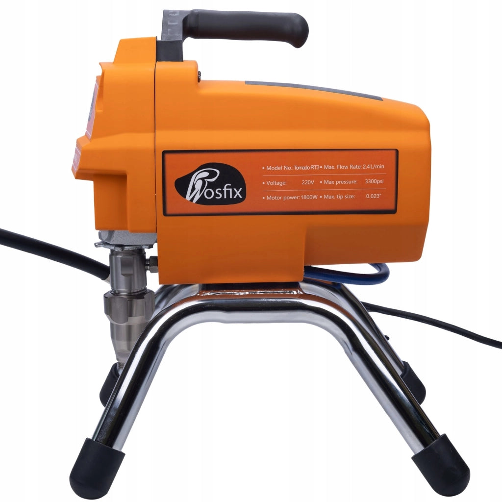 Agitatore per Verniciatura Tornado RT3 – 2200W, 22MPA, 2,5L/min | Set Completo con Serbatoio 6L, Filtri, Ugelli 513/519