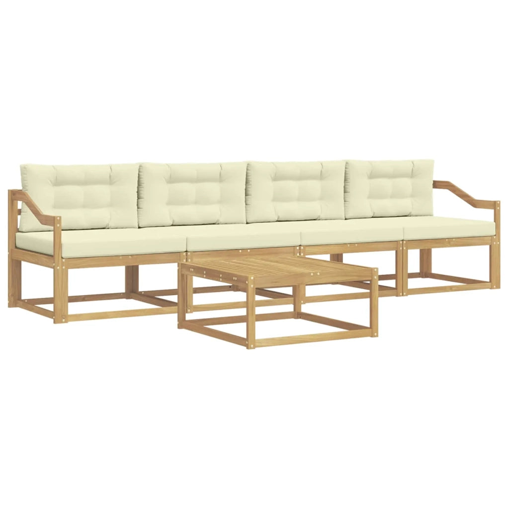 Set di divani da esterno con cuscino 4 pcs Bianco e Crema 3386039