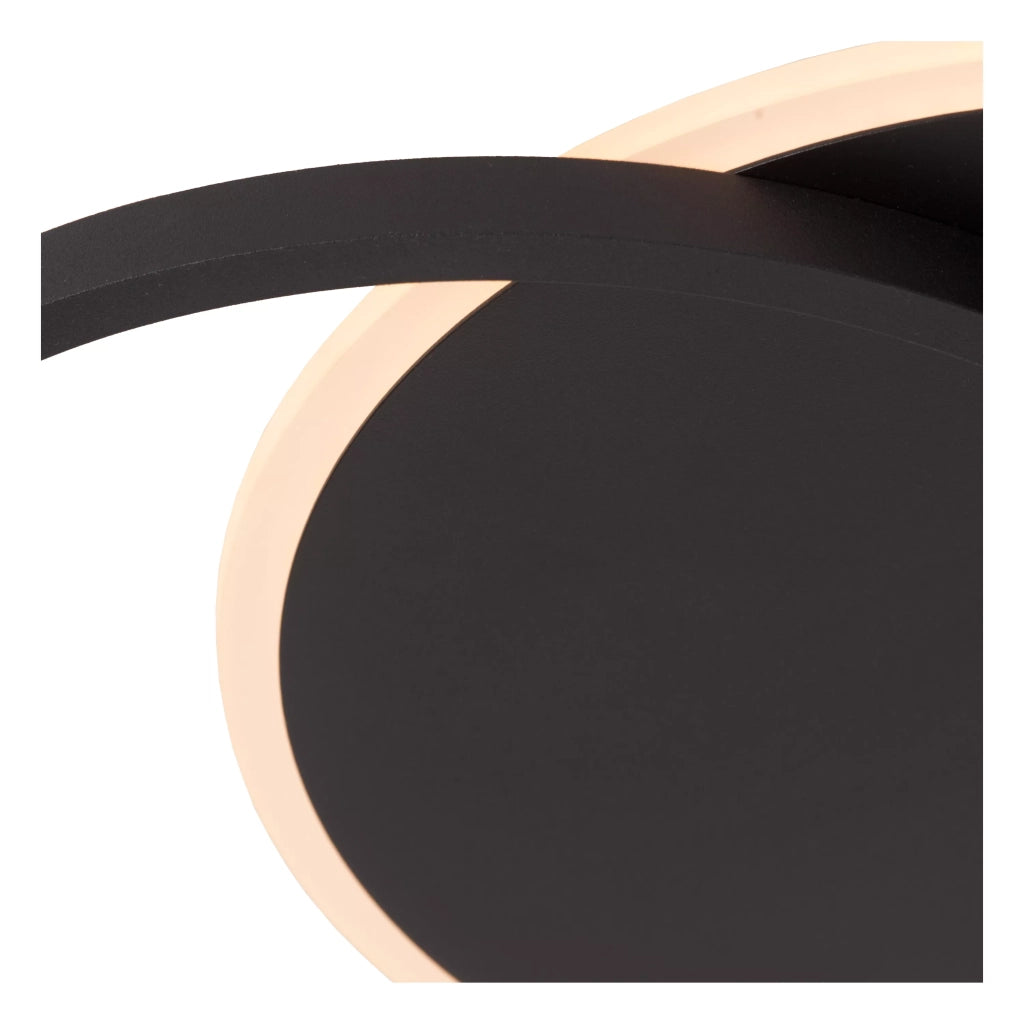 Plafoniera LED moderna 2 cerchi nera 39 cm 24W Axelle Lucide