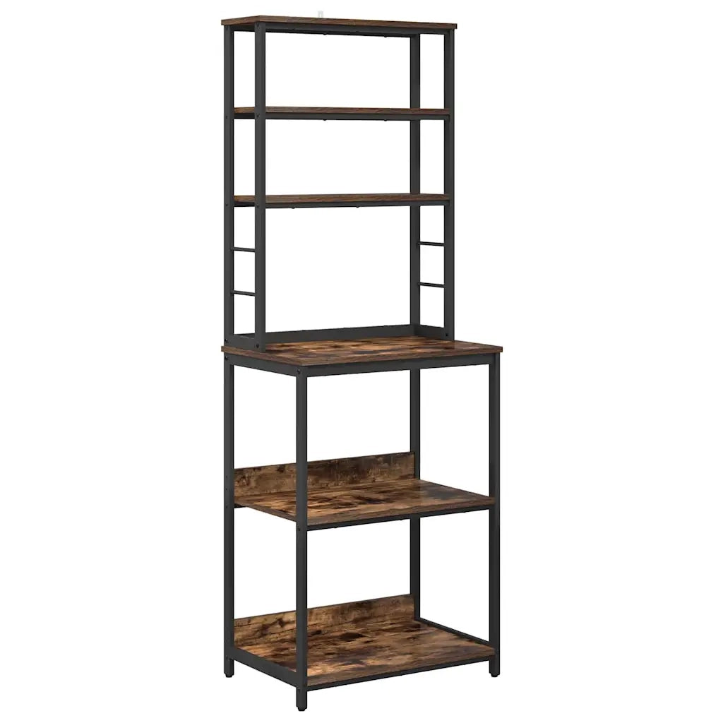 Mensola da cucina-Scaffale per Cucina Rovere fum¨¦ 60 x 40 x 168 cm