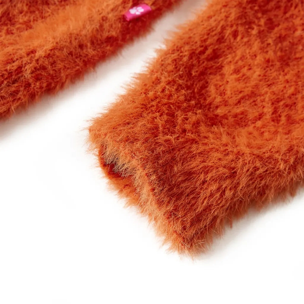 Maglione per Bambini Lavorato a Mano Arancione Bruciato 128
