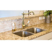 Trade Shop - Rubinetto Da Cucina Per Lavabo Monoforo Ottone Oro Lucido Miscelatore Canna Alta -