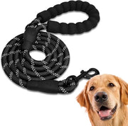 Manubrio in Tessuto soffice per Leash a Corda per Cani Piccoli Medio Grandi - Nero 1,5m