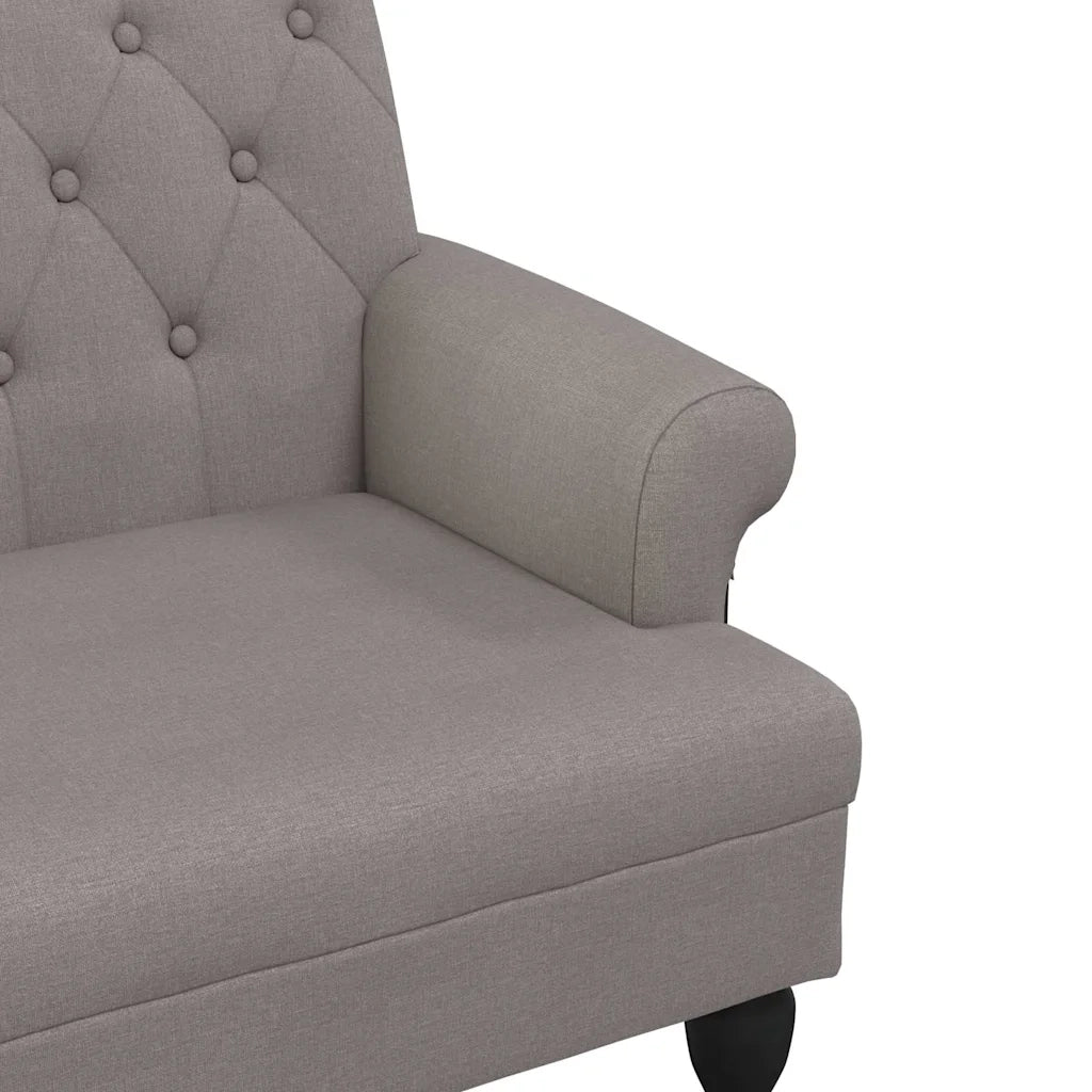 Panca con Schienale Tortora 120x62x75,5 cm in Tessuto CFW5196367
