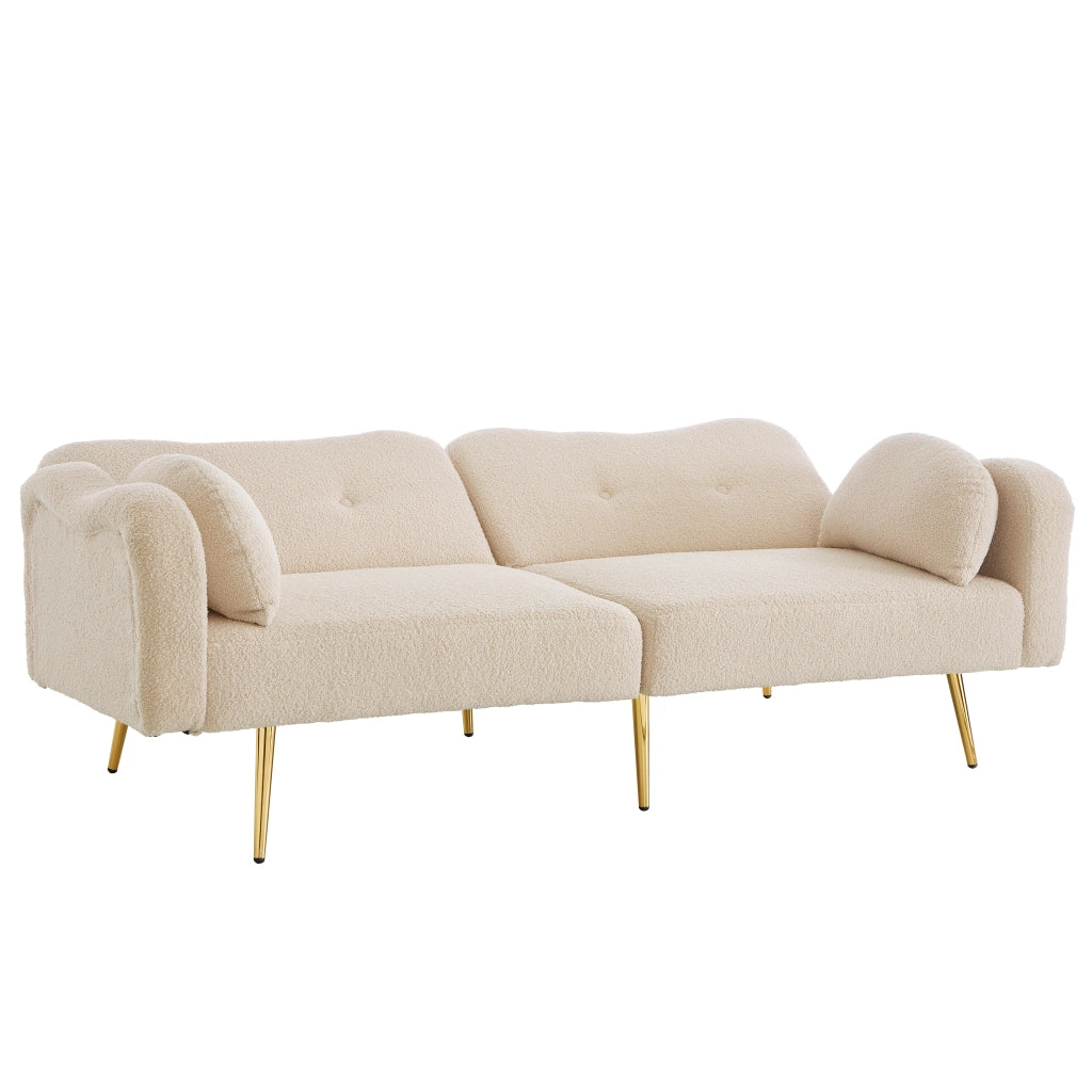 Divano letto due posti - Zephmum- Moderno schienale regolabile gambe metallo dorate