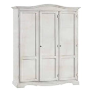Armadio 3 ante legno gendarme shabby bianco anticato 158x56x197h - Mobili 2G