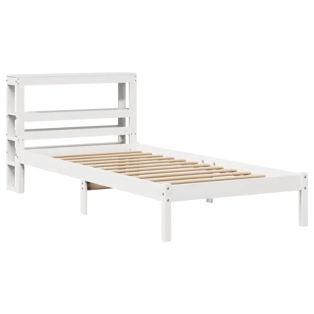 Letto senza Materasso Bianco 90x190 cm in Legno Massello Pino 3305709