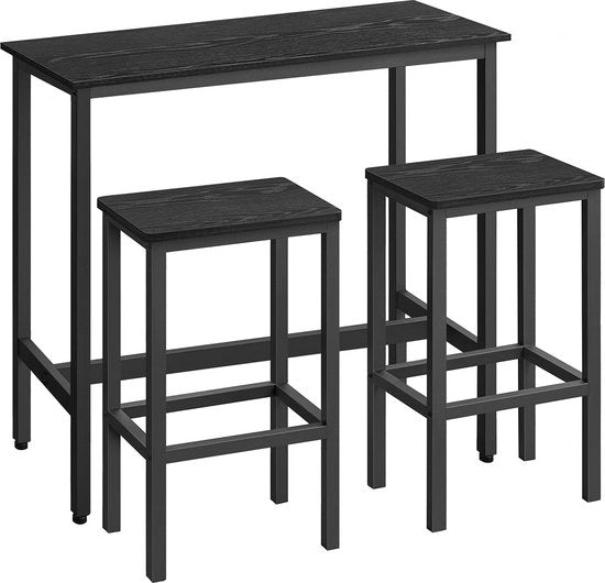 Eetset con Banchetto Alto - Progettazione Spaziale - Dimensioni: Tavolo 100x40x90cm, Sedute 40x30x65cm