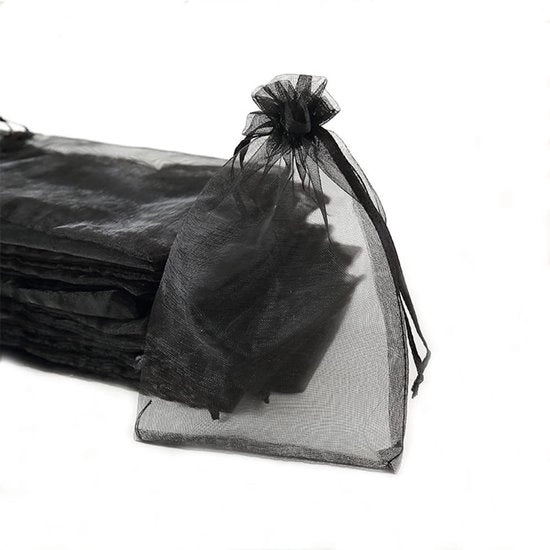 Sacchetti di organza - Decorazione e regali - Nero - Sacchetti per decorazione e dolcetti - Adatti per matrimoni e feste - 20 x 30 cm