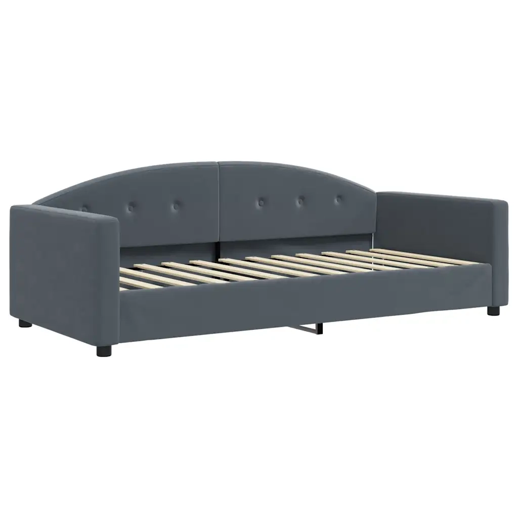vidaXL Divano Letto con Letto Estraibile Grigio Scuro 90x200cm Velluto