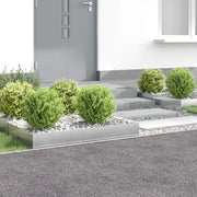 Bordura per Prato 4 pz 100 x 60 x 20 cm Acciaio Argento 8008940