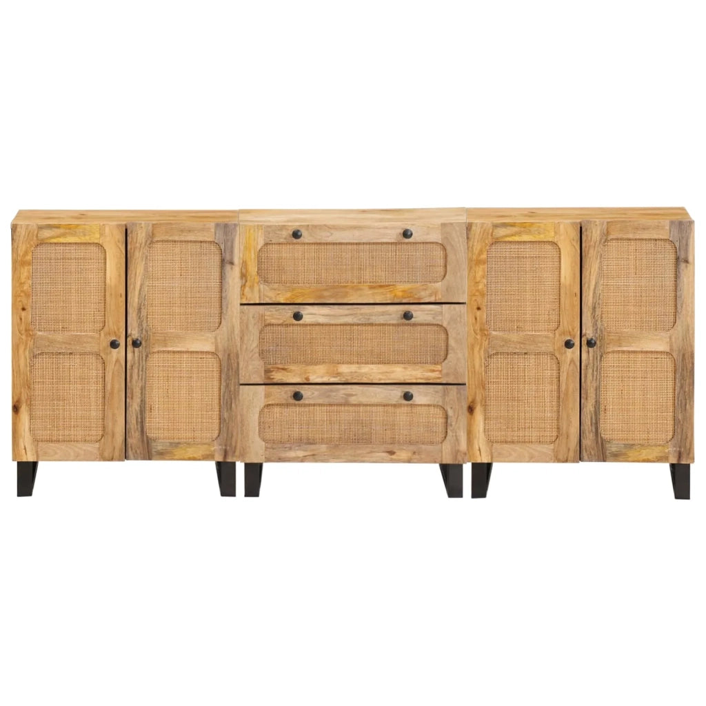 Credenza 3 pcs Marrone 180 x 33 x 75 cm Legno di mango massello 3310059
