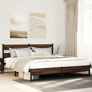 Giroletto senza Materaso in Metallo Rovere Marrone 183x213 cm 3308513