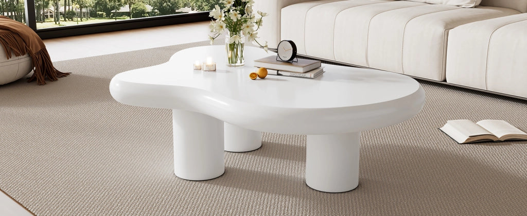 TAVOLINO DA SALOTTO Nuvola 97x67x32 cm MDF Bianco
