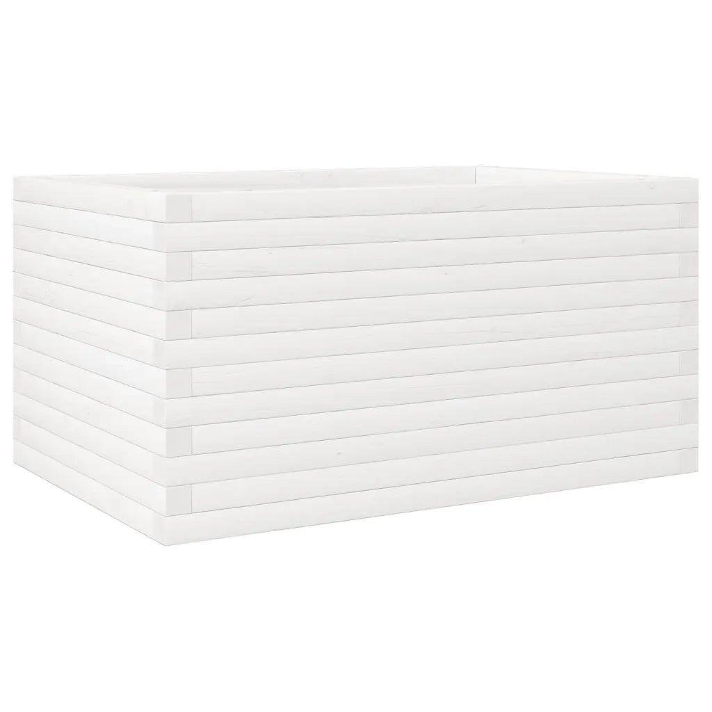 Fioriera da Giardino-Vaso da Esterno Bianca 90x60x46 cm Legno Massello di Pino
