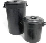Contenitore di Rifiuti Nero con Coperchio - 100L Raccolta Rifiuti per la Casa