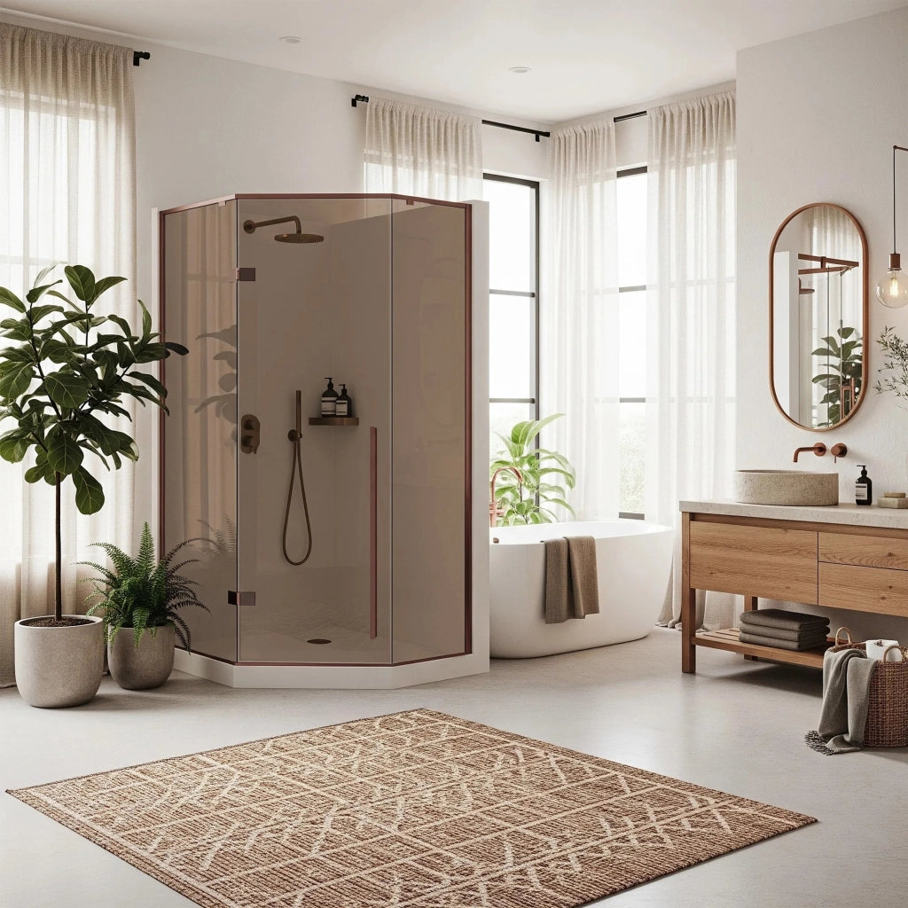 Cabina Doccia Diamond 90x90 Copper Brush con piatto doccia Diamond