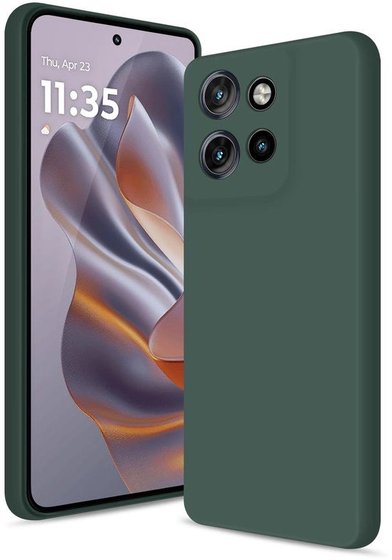 Case schoccoso per Motorola Moto Edge 50 Neo - Silicona - Protezione completa - Rivestimento microfibra - Verde - Custodia per telefono