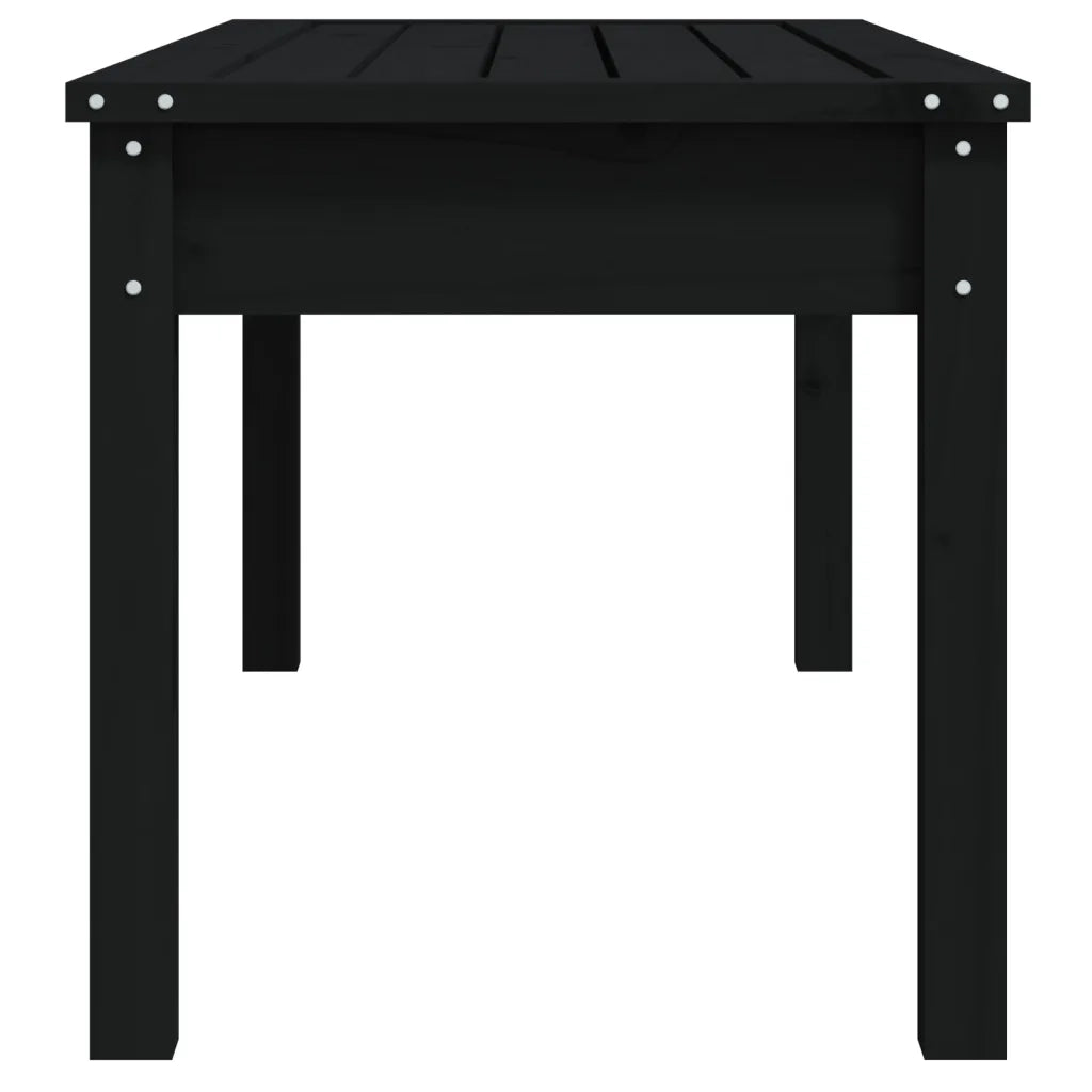 Panca da Giardino-Sgabello-Panca da esterno Nera 109x44x45 cm Legno Massello di Pino