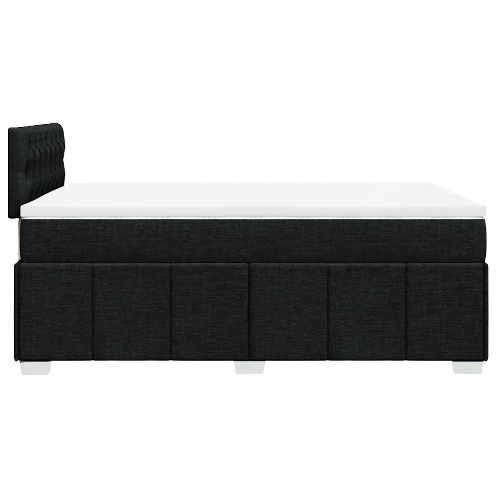 Giroletto a Molle con Materasso Nero 120x200 cm in Tessuto