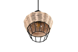 Lampada a Sospensione da Interno Attacco E27 in Tessuto Naturale